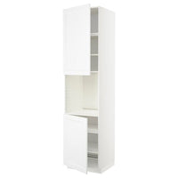 METOD high cab f oven w 2 doors/shelves, white/Axstad matt white, 60x60x240 cm
