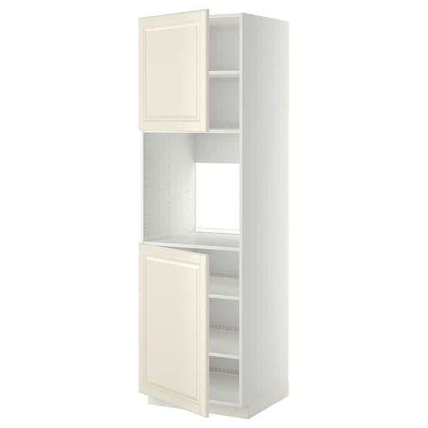 Ikea METOD - High cab f oven w 2 doors/shelves, white/Bodbyn off-white, 60x60x200 cm