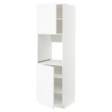 METOD high cab f oven w 2 doors/shelves, white Enköping/white wood effect, 60x60x200 cm