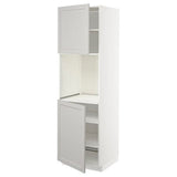 METOD high cab f oven w 2 doors/shelves, white/Lerhyttan light grey, 60x60x200 cm