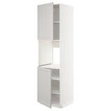 METOD high cab f oven w 2 doors/shelves, white/Lerhyttan light grey, 60x60x220 cm