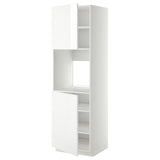 METOD high cab f oven w 2 doors/shelves, white/Ringhult white, 60x60x200 cm