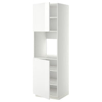 METOD high cab f oven w 2 doors/shelves, white/Ringhult white, 60x60x200 cm
