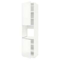 METOD high cab f oven w 2 doors/shelves, white/Ringhult white, 60x60x240 cm