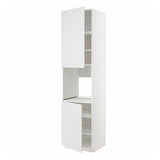 METOD high cab f oven w 2 doors/shelves, white/Stensund white, 60x60x240 cm