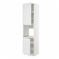 METOD high cab f oven w 2 doors/shelves, white/Stensund white, 60x60x240 cm