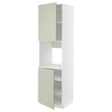 METOD high cab f oven w 2 doors/shelves, white/Stensund light green, 60x60x220 cm