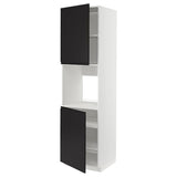 METOD high cab f oven w 2 doors/shelves, white/Upplöv matt anthracite, 60x60x220 cm