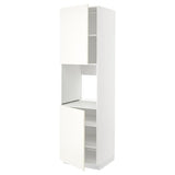 METOD high cab f oven w 2 doors/shelves, white/Vallstena white, 60x60x220 cm