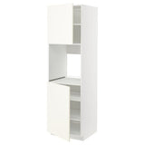 METOD high cab f oven w 2 doors/shelves, white/Vallstena white, 60x60x200 cm