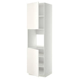 METOD high cab f oven w 2 doors/shelves, white/Veddinge white, 60x60x220 cm