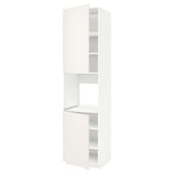 METOD high cab f oven w 2 doors/shelves, white/Veddinge white, 60x60x240 cm