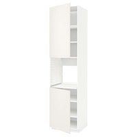 METOD high cab f oven w 2 doors/shelves, white/Veddinge white, 60x60x240 cm