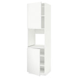 METOD high cab f oven w 2 doors/shelves, white/Voxtorp matt white, 60x60x220 cm