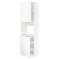 METOD high cab f oven w 2 doors/shelves, white/Voxtorp matt white, 60x60x220 cm