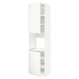 METOD high cab f oven w 2 doors/shelves, white/Voxtorp matt white, 60x60x240 cm