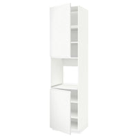 METOD high cab f oven w 2 doors/shelves, white/Voxtorp matt white, 60x60x240 cm