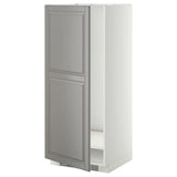 METOD high cabinet for fridge/freezer, white/Bodbyn grey, 60x60x140 cm