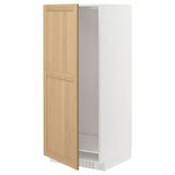 METOD high cabinet for fridge/freezer, white/Forsbacka oak, 60x60x140 cm