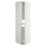 METOD high cabinet for fridge/freezer, white/Lerhyttan light grey, 60x60x220 cm