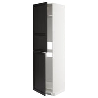METOD high cabinet for fridge/freezer, white/Lerhyttan black stained, 60x60x220 cm