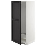 METOD high cabinet for fridge/freezer, white/Lerhyttan black stained, 60x60x140 cm