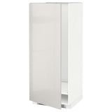 METOD high cabinet for fridge/freezer, white/Ringhult light grey, 60x60x140 cm