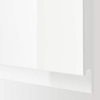 METOD - Corner base cab w pull-out fitting, white/Voxtorp high-gloss/white, 128x68 cm - best price from Maltashopper.com 19465650