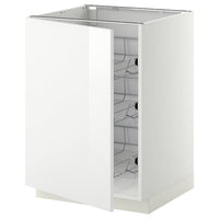 METOD base cabinet with wire baskets, white/Ringhult white, 60x60 cm