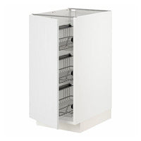 METOD base cabinet with wire baskets, white/Stensund white, 40x60 cm