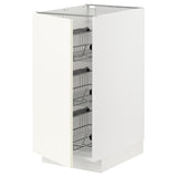 METOD base cabinet with wire baskets, white/Vallstena white, 40x60 cm