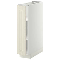 METOD base cabinet with shelves, white/Bodbyn off-white, 20x60 cm