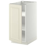 METOD base cabinet with shelves, white/Bodbyn off-white, 40x60 cm