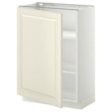 METOD base cabinet with shelves, white/Bodbyn off-white, 60x37 cm