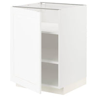 METOD base cabinet with shelves, white Enköping/white wood effect, 60x60 cm