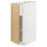 METOD base cabinet with shelves, white/Forsbacka oak, 30x60 cm