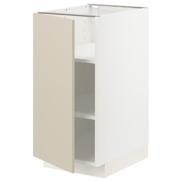 METOD - Base cabinet with shelves, white/Havstorp beige, 40x60 cm - best price from Maltashopper.com 29457065