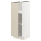 METOD base cabinet with shelves, white/Havstorp beige, 30x37 cm