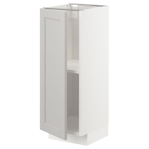 Ikea METOD - Base cabinet with shelves, white/Lerhyttan light grey, 30x37 cm
