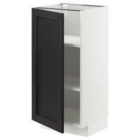 METOD base cabinet with shelves, white/Lerhyttan black stained, 40x37 cm