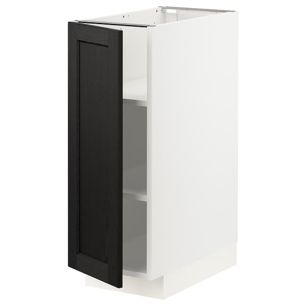 Ikea METOD - Base cabinet with shelves, white/Lerhyttan black stained, 30x60 cm