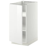 METOD base cabinet with shelves, white/Ringhult white, 40x60 cm