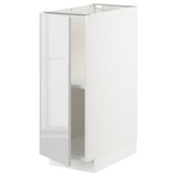 METOD base cabinet with shelves, white/Ringhult light grey, 30x60 cm