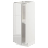 METOD base cabinet with shelves, white/Ringhult light grey, 30x37 cm