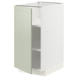 METOD base cabinet with shelves, white/Stensund light green, 40x60 cm
