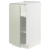 METOD base cabinet with shelves, white/Stensund light green, 40x60 cm