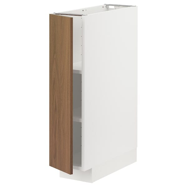 Ikea METOD - Base cabinet with shelves, white/Tistorp brown walnut effect, 20x60 cm