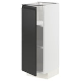 METOD base cabinet with shelves, white/Upplöv matt anthracite, 30x37 cm