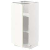 METOD base cabinet with shelves, white/Vallstena white, 40x37 cm