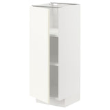 METOD base cabinet with shelves, white/Vallstena white, 30x37 cm